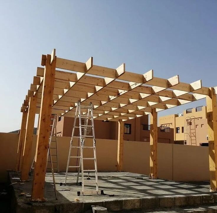 برجولات خشب للروف
